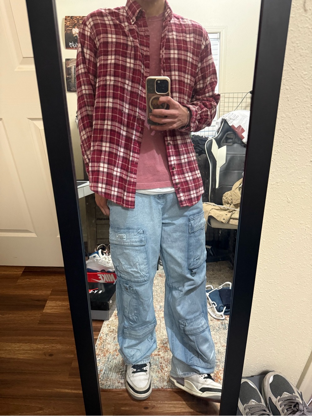 Saddlebred Red and White Plaid Flannel Shirt